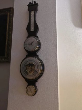 Termómetro, Barómetro y Reloj de Pared