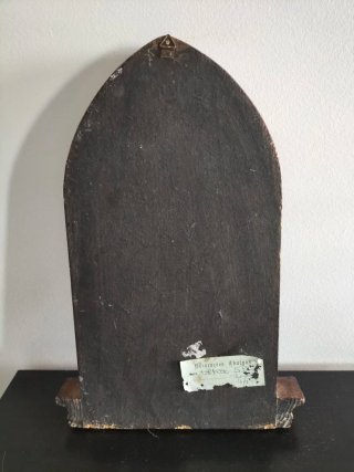 Tríptico religioso madeira entalhada