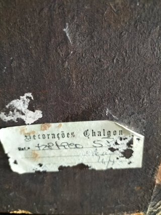 Tríptico religioso madeira entalhada