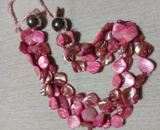 Collana perle barocche madreperla rosa