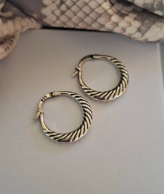 Pendientes de Plata 925 Aro Trenzado