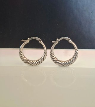 Pendientes de Plata 925 Aro Trenzado