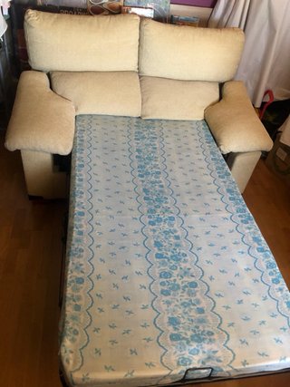 Sofá Cama Beige Tela
