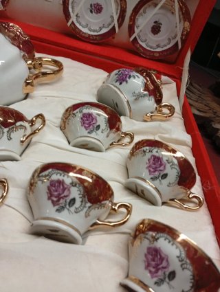 Juego de té porcelana francesa antiguo
