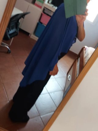 Body Zara asimétrico con capa azul añil