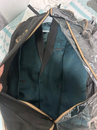 Traje de fiesta hombre verde y negro