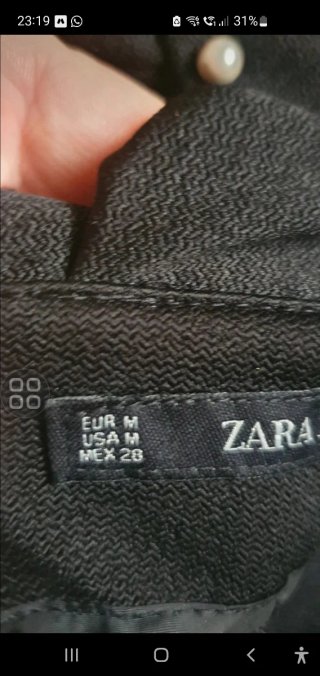 Falda Zara Negra Perlas Talla S