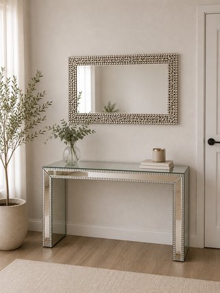Consola y espejo decorativo moderno