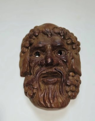 4 Maschere Decorative In Legno Artigianali
