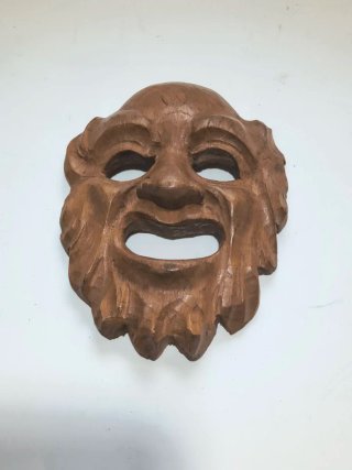 4 Maschere Decorative In Legno Artigianali