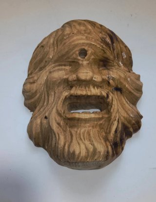 4 Maschere Decorative In Legno Artigianali