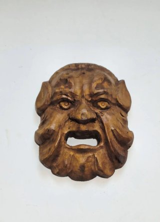 4 Maschere Decorative In Legno Artigianali