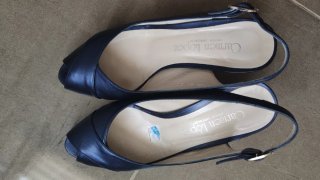 Sandalias Carmen López Piel Azul Talla 37