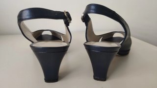 Sandalias Carmen López Piel Azul Talla 37