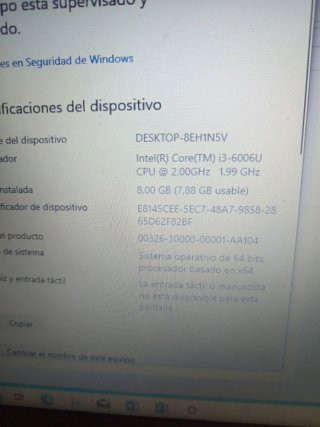 Portátil Asus semimuevo 8GB RAM 1TB Disco