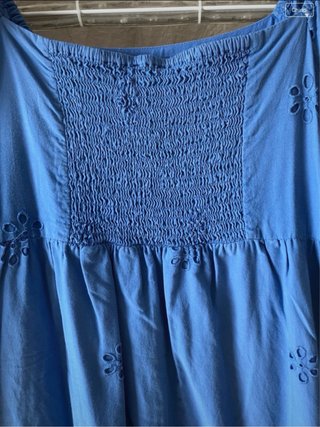Abito blu in puro cotone
