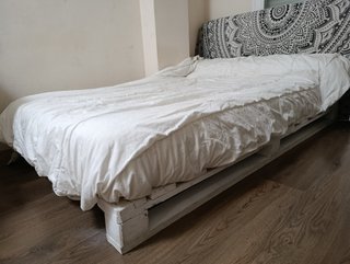 Cama somier palets blanca 120x90 cm