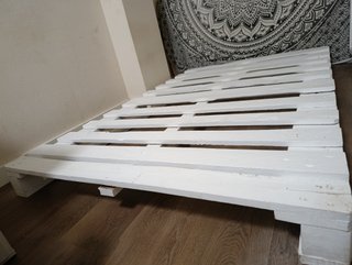 Cama somier palets blanca 120x90 cm