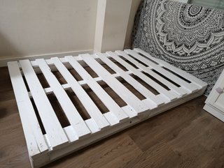 Cama somier palets blanca 120x90 cm