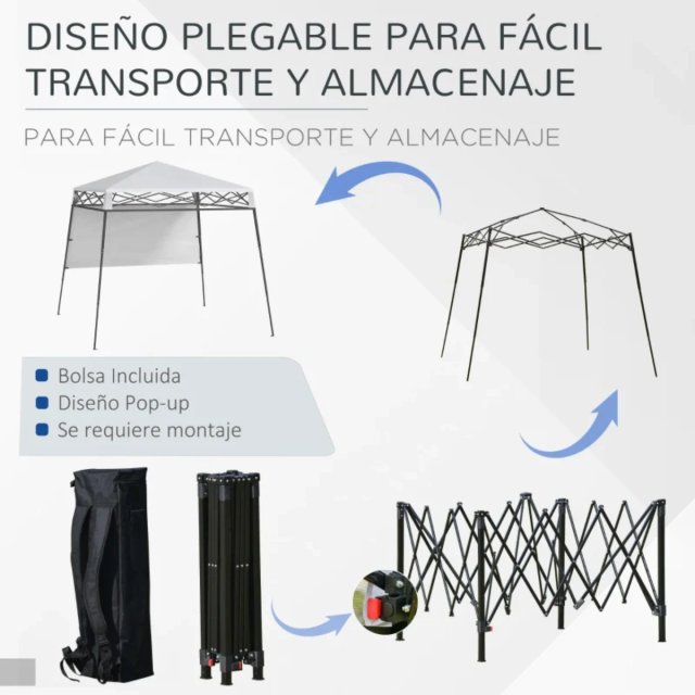 Cenador Plegable 220x220x200 cm