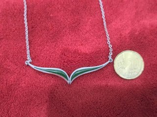 Collar Plata 925 Ley con Detalles Verdes