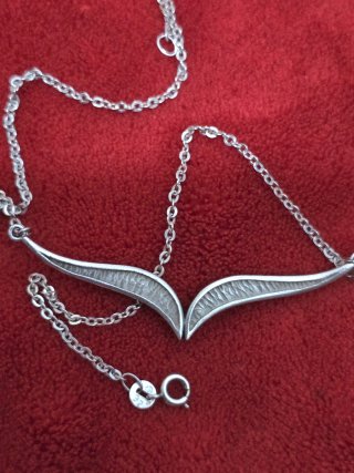 Collar Plata 925 Ley con Detalles Verdes