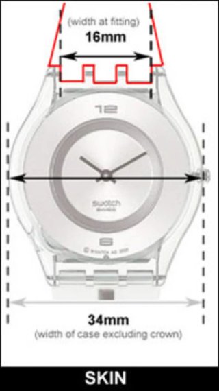 Correa Swatch Skin acero brillo.