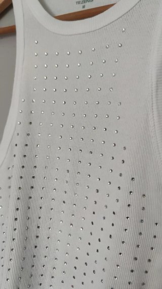 Top Tezenis Blanco con Brillantes Talla M