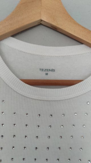 Top Tezenis Blanco con Brillantes Talla M