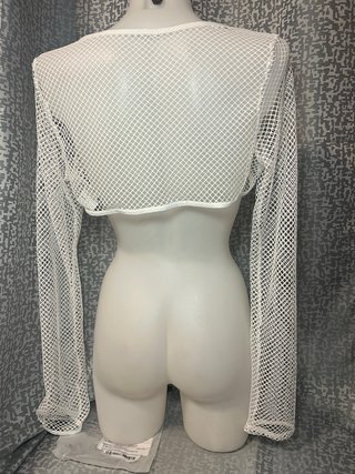 Torera de red blanca manga larga, talla L