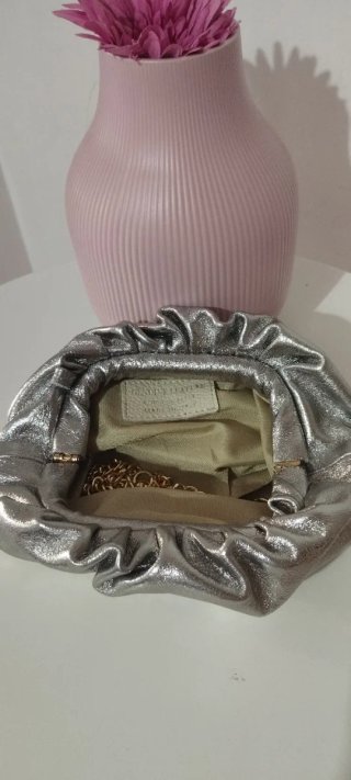 Pochette Pasticcino Pelle Argento