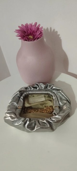 Pochette Pasticcino Pelle Argento