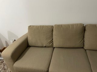 Sofá modular beige de tela