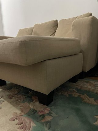 Sofá modular beige de tela
