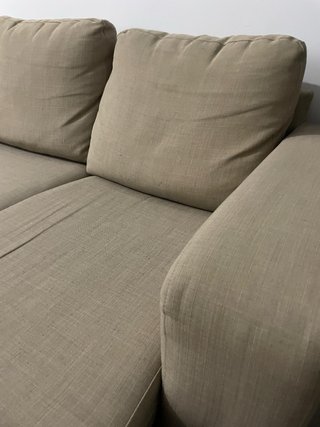 Sofá modular beige de tela