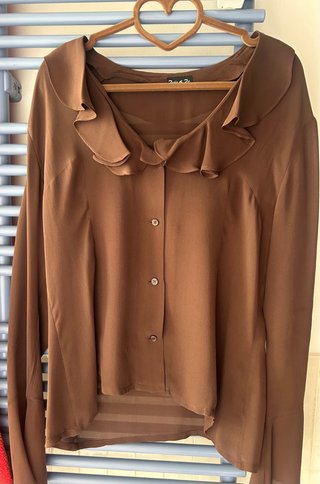 Camicia in seta marrone