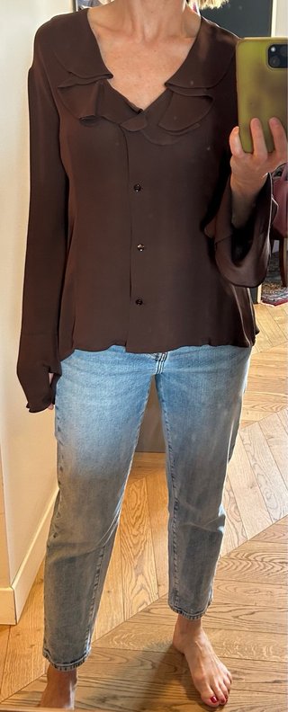 Camicia in seta marrone
