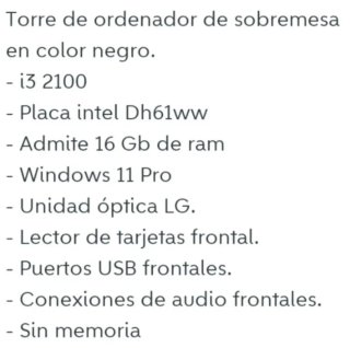 PC5 intel i3 con Windows 11