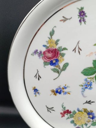 Bandeja Tartera Porcelana Francesa Flores