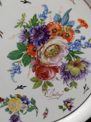 Bandeja Tartera Porcelana Francesa Flores