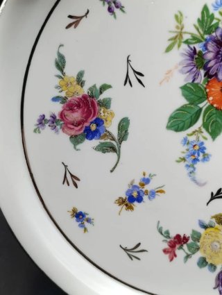 Bandeja Tartera Porcelana Francesa Flores