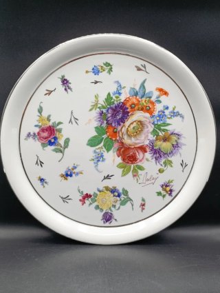 Bandeja Tartera Porcelana Francesa Flores