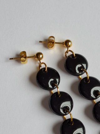Pendientes Delia negro dorado