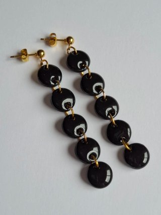 Pendientes Delia negro dorado
