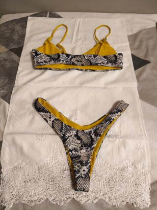Bikini Brasileño Sexy Negro y Blanco