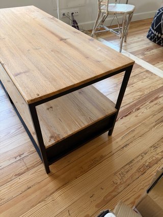 Mueble TV en abeto macizo y metal