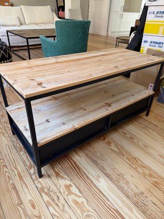 Mueble TV en abeto macizo y metal