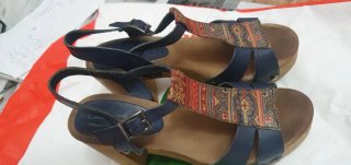 Sandalias Creek Azul Multicolor Tacon