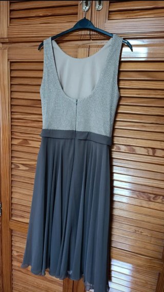 Vestido fiesta El Corte Inglés marrón y dorado