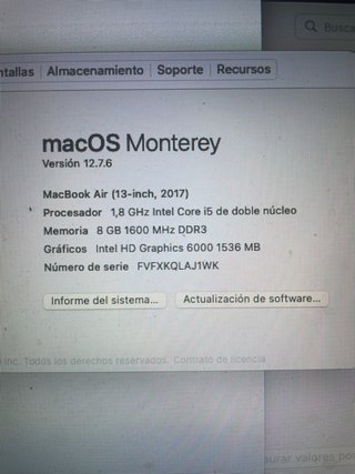 Macbook Air 2017 Plata